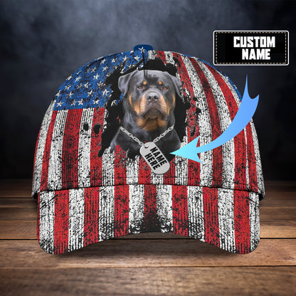 3D Classic Cap Rottweiler 1 Personalized Name Cap Lasfour CA0515