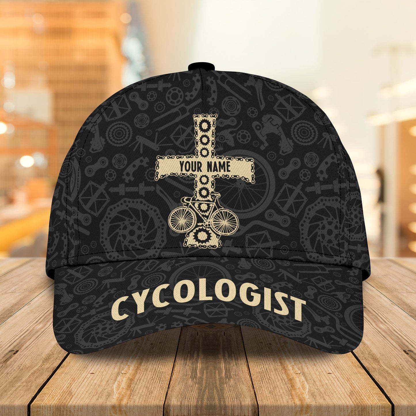3D Classic Cap Cycologist Personalized Name Cap Lasfour CA0532