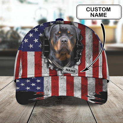 3D Classic Cap Rottweiler Personalized Name Cap Lasfour CA1145