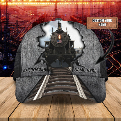 3D Classic Cap Railroader Personalized Name Cap01 Lasfour CA2187