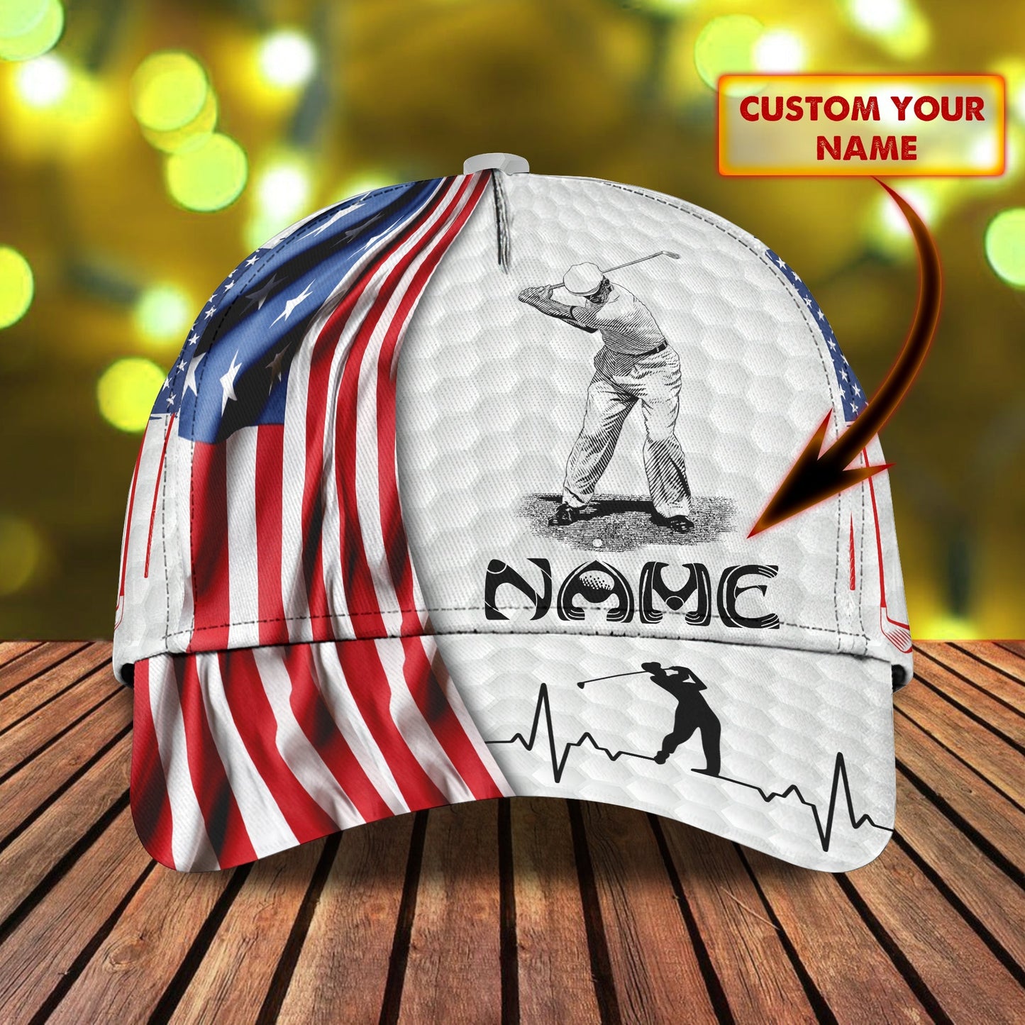 3D Classic Cap Golf Personalized Name Cap 1 Lasfour CA0540