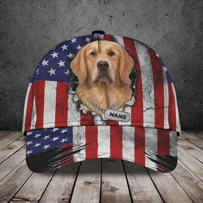 3D Classic Cap Golden Retriever Personalized Name Cap 12 Lasfour CA1397