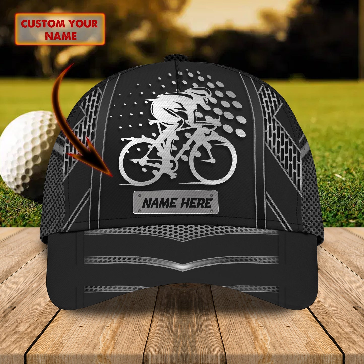 3D Classic Cap Bicycle Cap Personalized Name Cap Lasfour CA0650