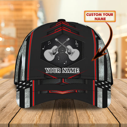 3D Classic Cap America Guitar Personalized Name Cap Lasfour CA2306