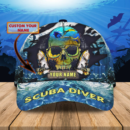 3D Classic Cap Super Scuba 17 Personalized Name Cap Lasfour CA1024