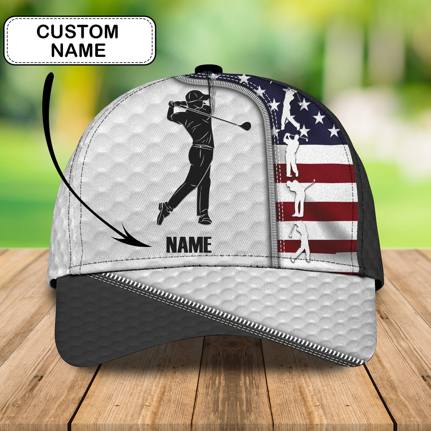 3D Classic Cap America Golfer Customize Cap Lasfour CA1493
