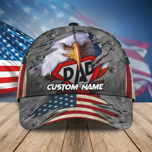 3D Classic Cap Personalized Name Cap Super Dad Lasfour CA0618