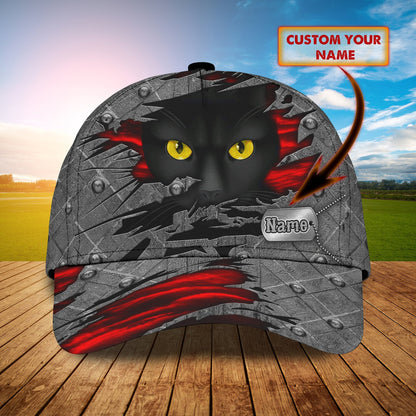 3D Classic Cap Cat Loves Personalize Name Cap Nama196 Lasfour CA1010