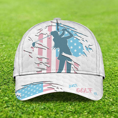3D Classic Cap Girl Golf Personalized Name Cap001 Lasfour CA0765