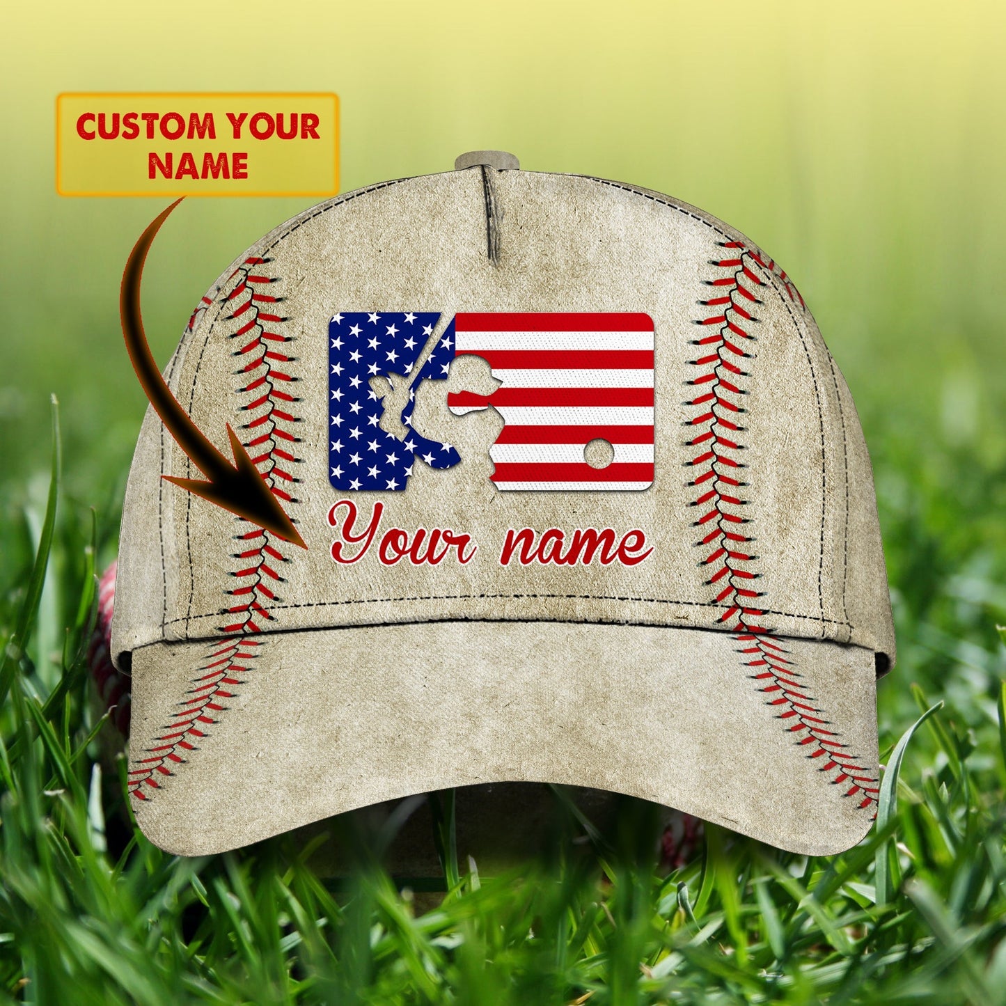 3D Classic Cap Baseball Personalized Name Cap Lasfour CA0657