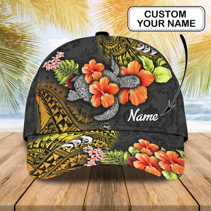 3D Classic Cap Hawaiian Personalized Name Cap Lasfour CA0046