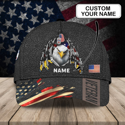 3D Classic Cap Veteran 3 Personalized Name Cap Lasfour CA0714