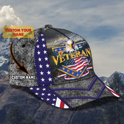 3D Classic Cap Veteran Ctnama16 Personalized Name Cap Lasfour CA0724