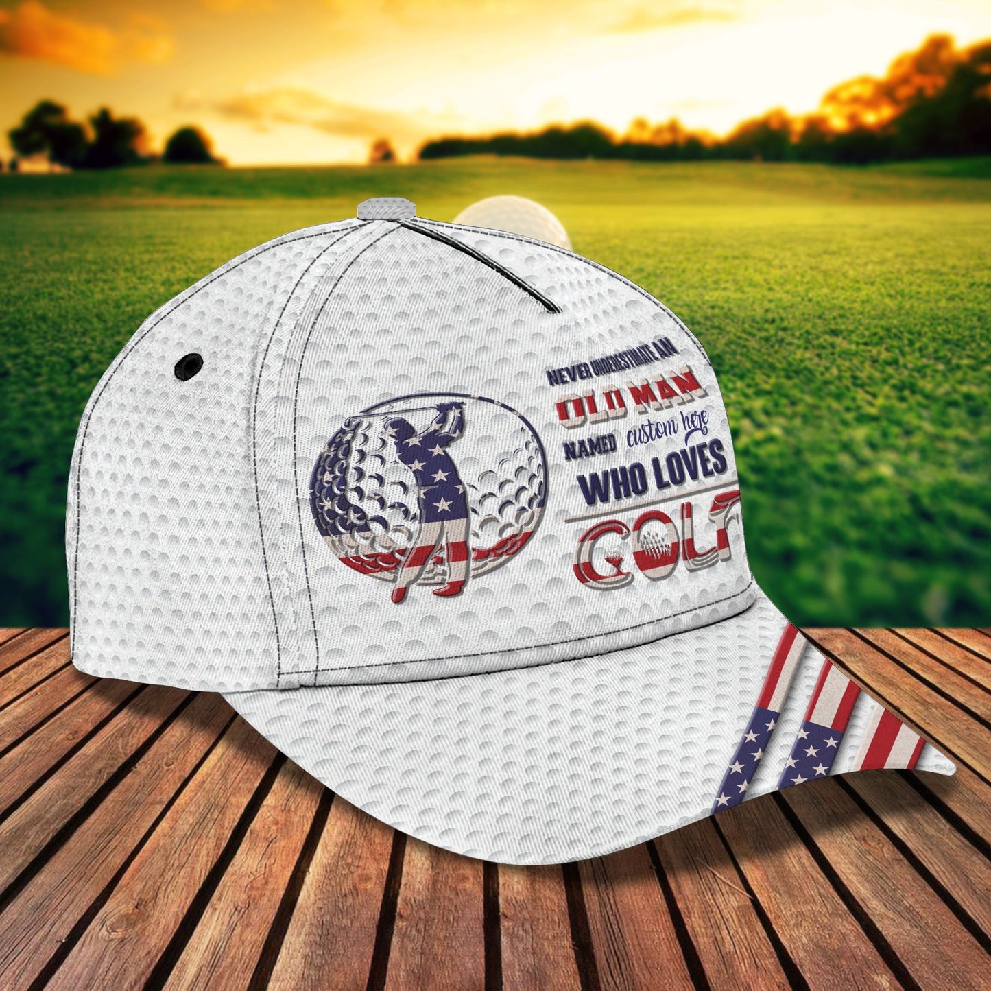 3D Classic Cap Golf Personalized Name Cap Lasfour CA0568