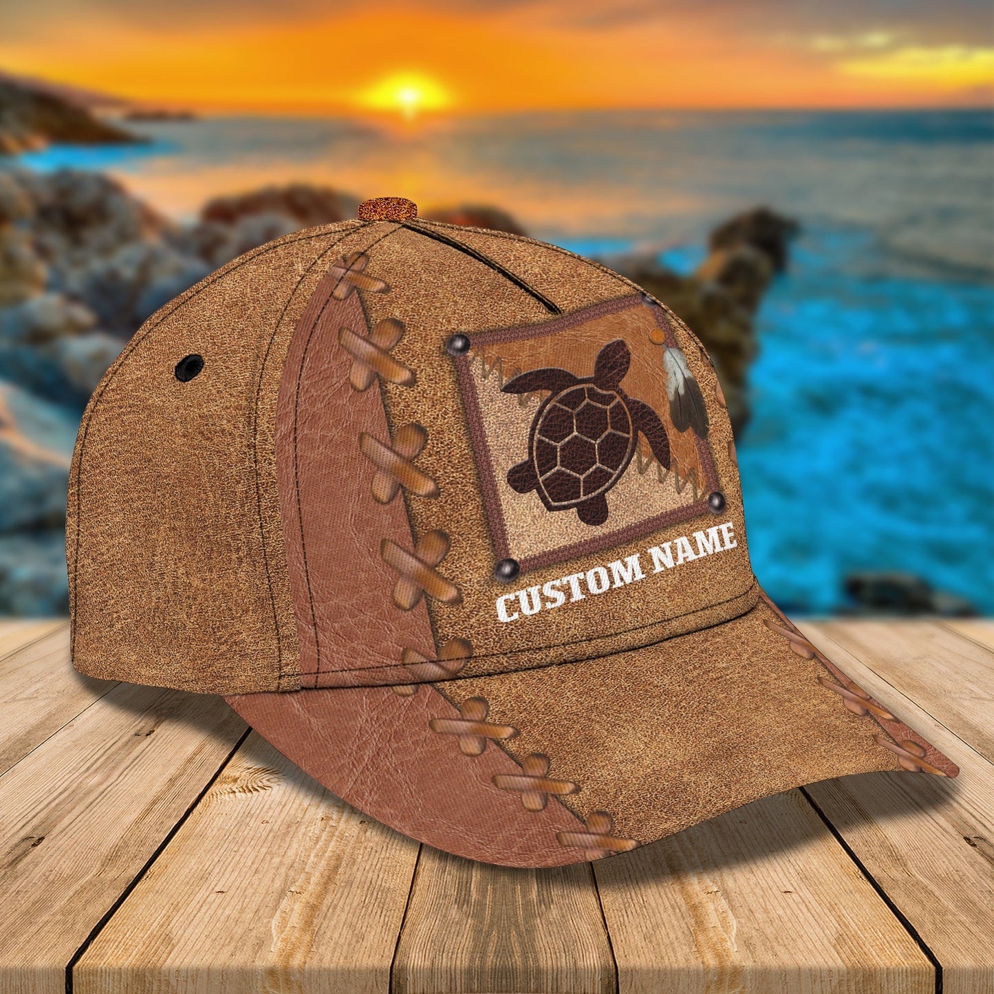 3D Classic Cap Turtle Personalized Name Cap 009 Lasfour CA0756