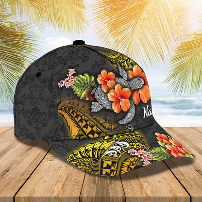 3D Classic Cap Hawaiian Personalized Name Cap Lasfour CA0046