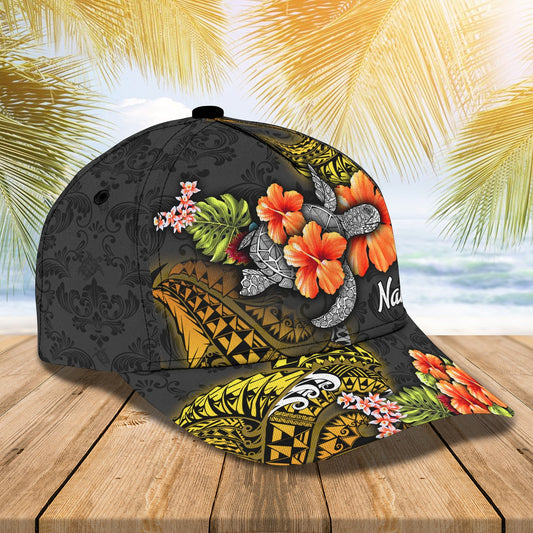 3D Classic Cap Hawaiian Personalized Name Cap Lasfour CA0046