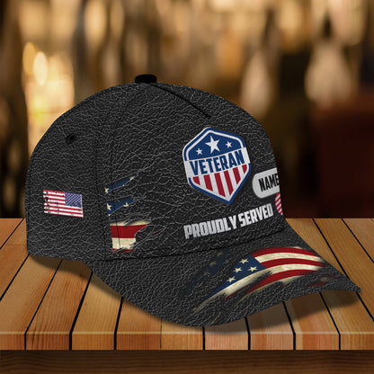 3D Classic Cap Veteran 2 Personalized Name Cap Lasfour CA0711
