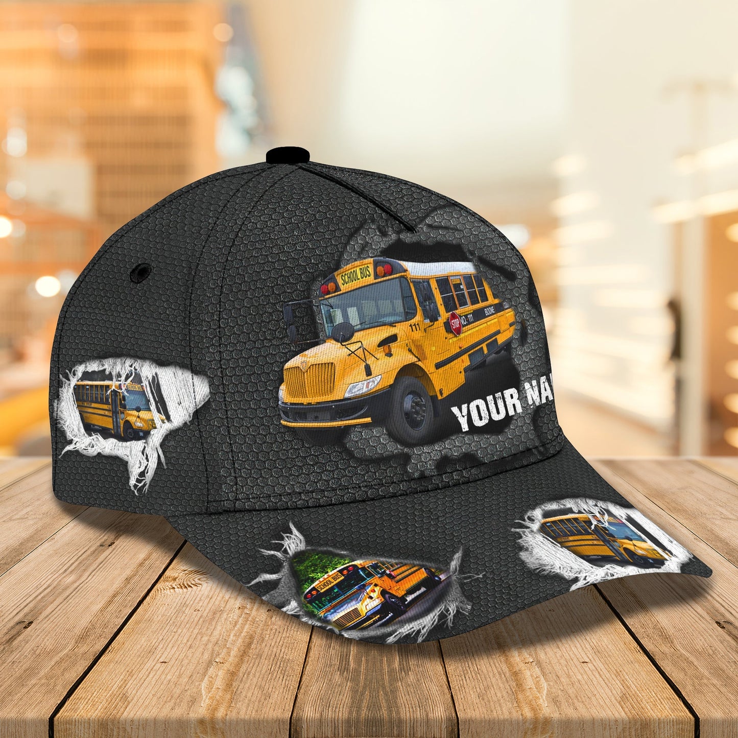 3D Classic Cap Bus Driver 12 Personalized Name Cap Lasfour CA0682