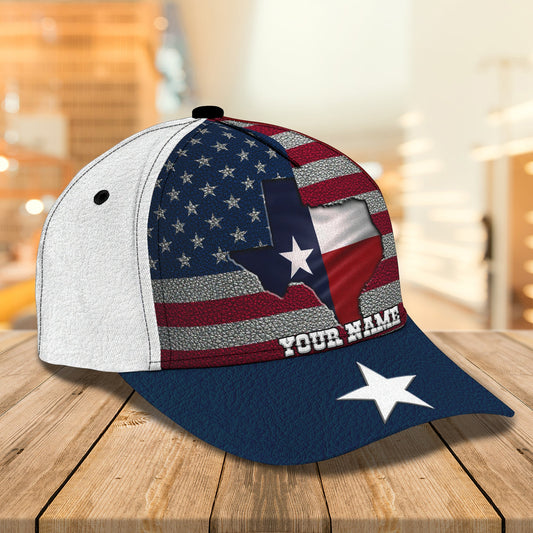 3D Classic Cap Texas Personalized Name Cap Lasfour CA0534