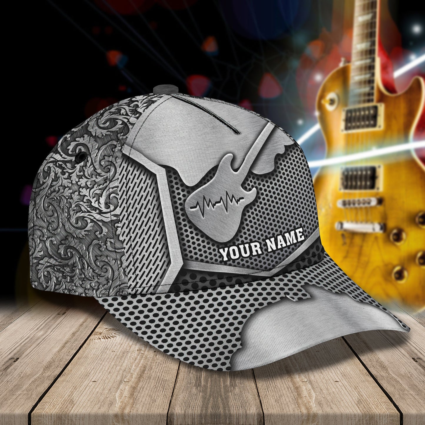 3D Classic Cap Guitar Personalized Name Cap Lasfour CA2186