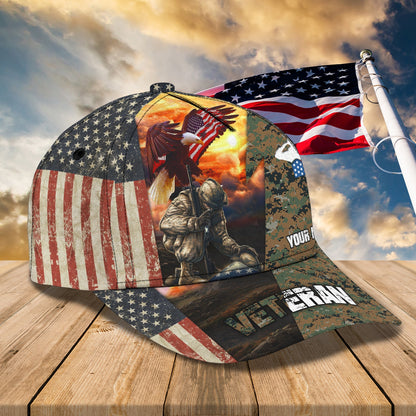 3D Classic Cap 10 Personalized Name Cap Veteran Lasfour CA0806