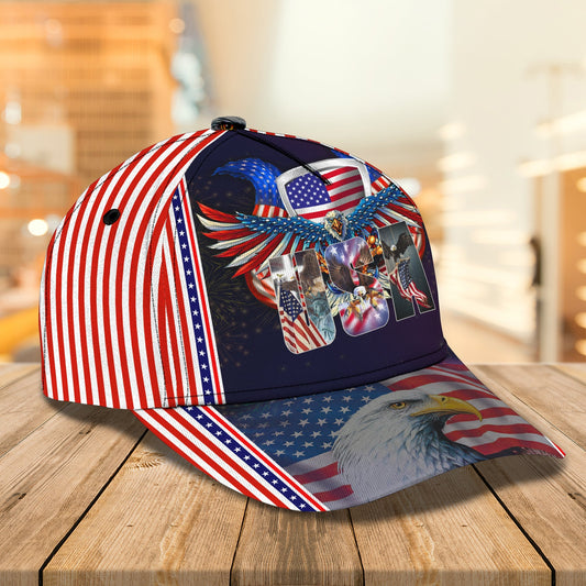 3D Classic Cap Independence Day Personalized Name Cap Lasfour CA0805