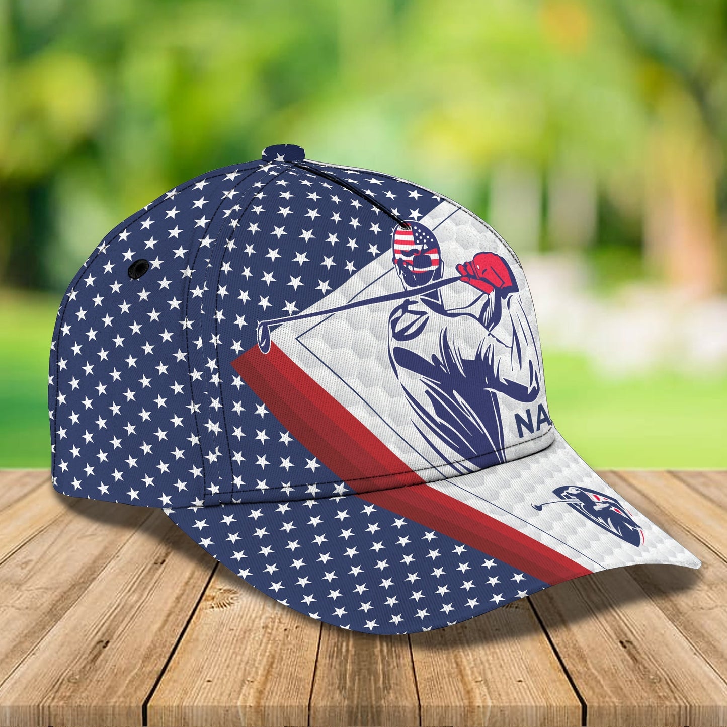 3D Classic Cap Golfer Personalized Name Cap Lasfour CA0571