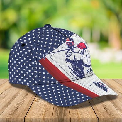 3D Classic Cap Golfer Personalized Name Cap Lasfour CA0571