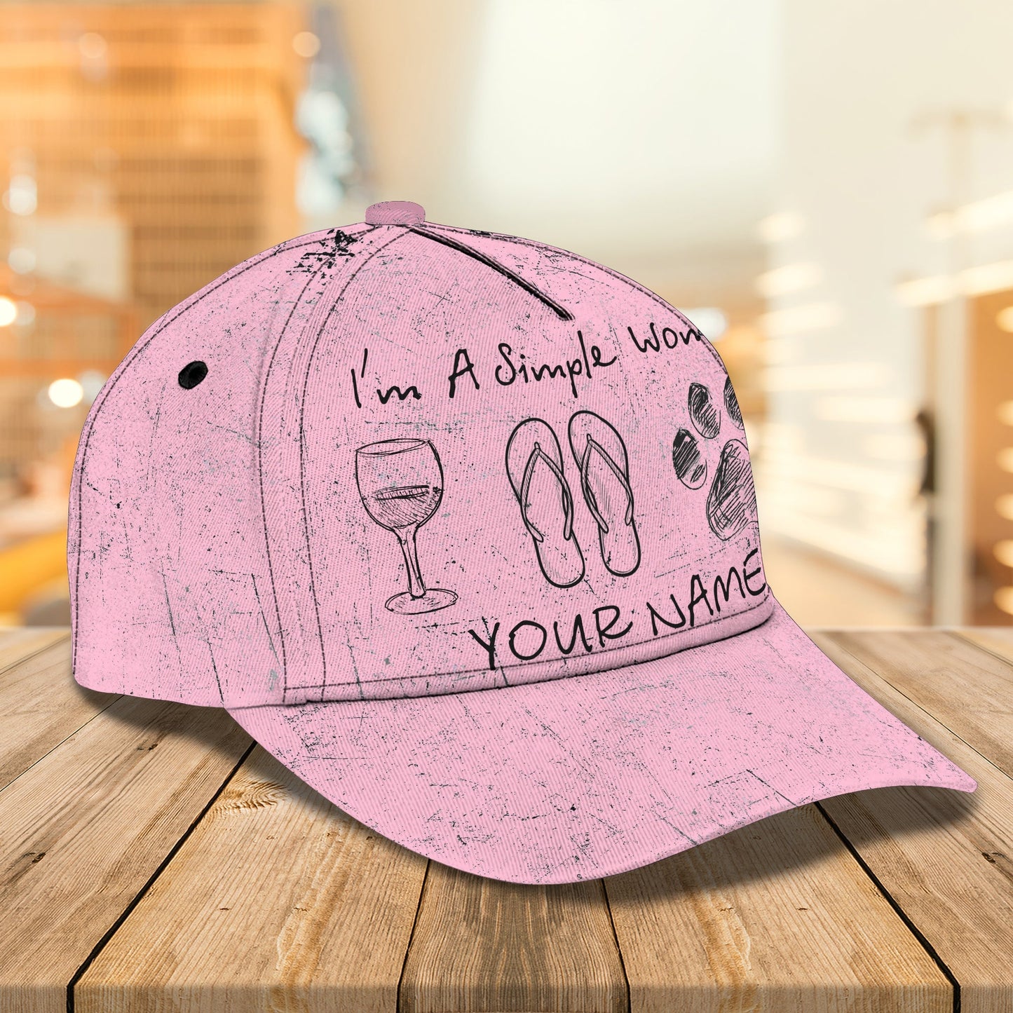 3D Classic Cap I Am A Simple Woman Personalized Name Cap 8 Lasfour CA0602