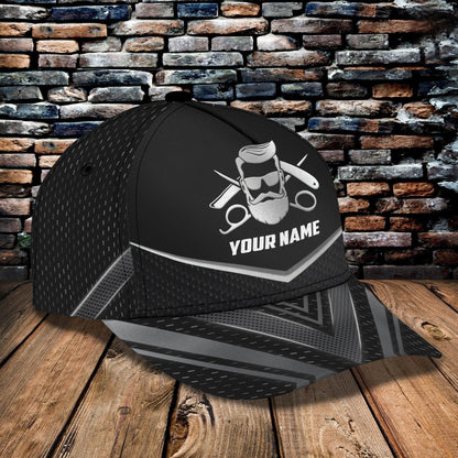 3D Classic Cap Barber 2 Personalized Name Cap Lasfour CA0888