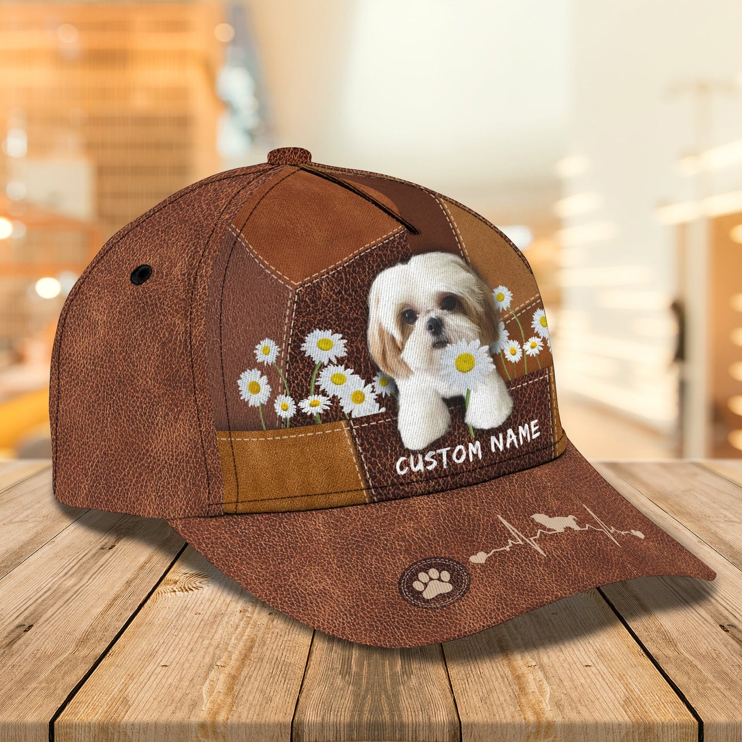 3D Classic Cap Shih Tzu Cute Personalized Name Cap Lasfour CA0603
