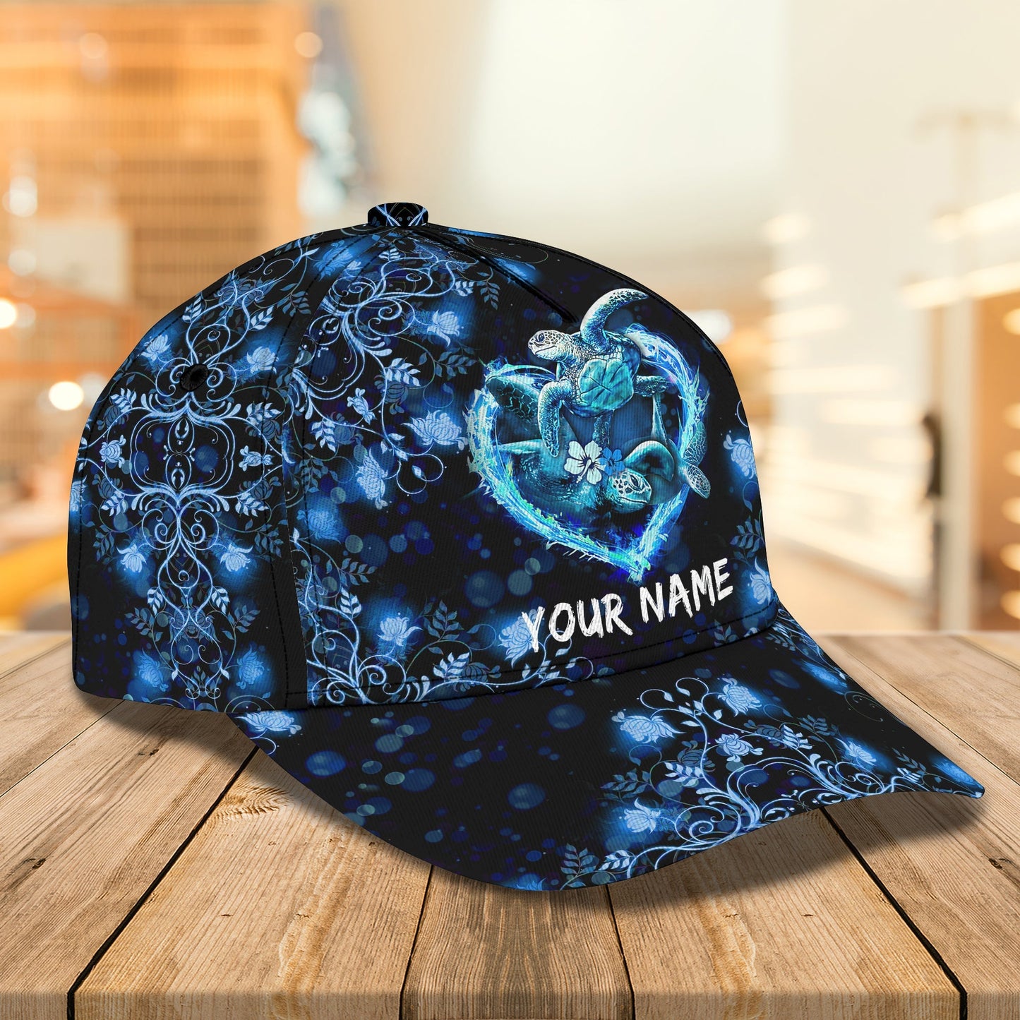 3D Classic Cap Turtles 1 Personalized Name Cap Lasfour CA0677