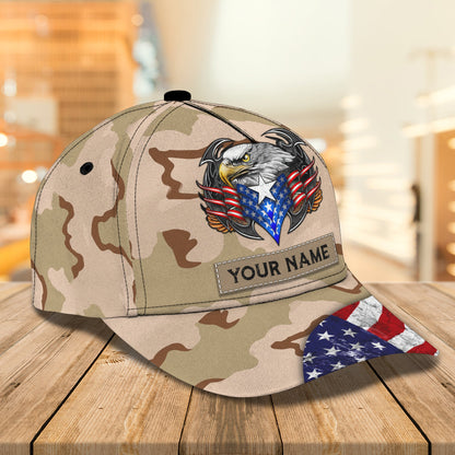 3D Classic Cap Veteran Personalized Name Cap Lasfour CA0810