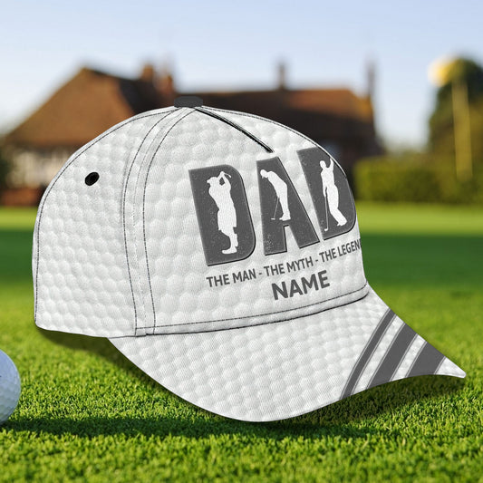 3D Classic Cap Golf Dad Personalized Name Cap Lasfour CA0718