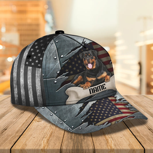 3D Classic Cap Rottweiler Personalized Name Cap Lasfour CA0992