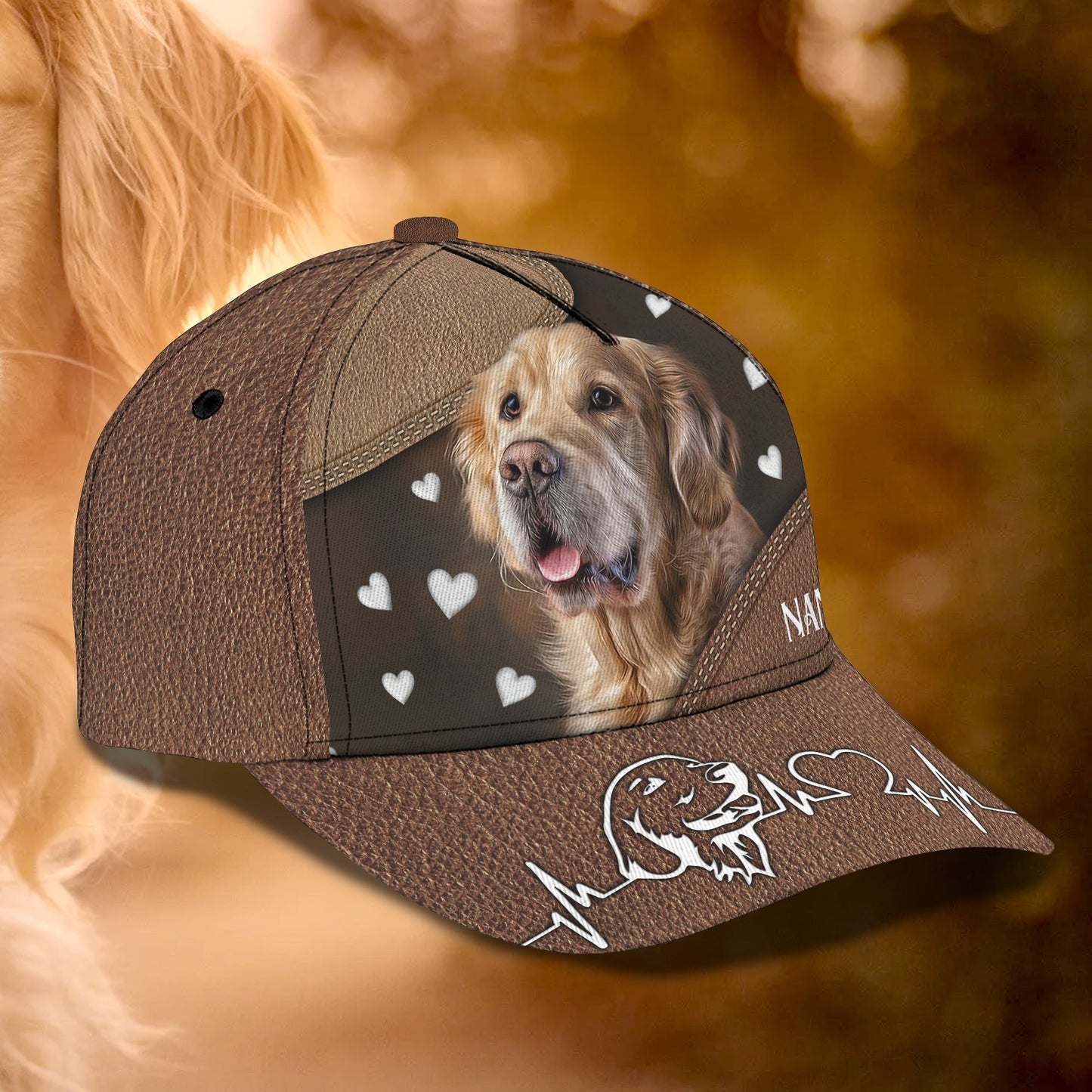 3D Classic Cap Golden Personalized Name Cap Lasfour CA1396