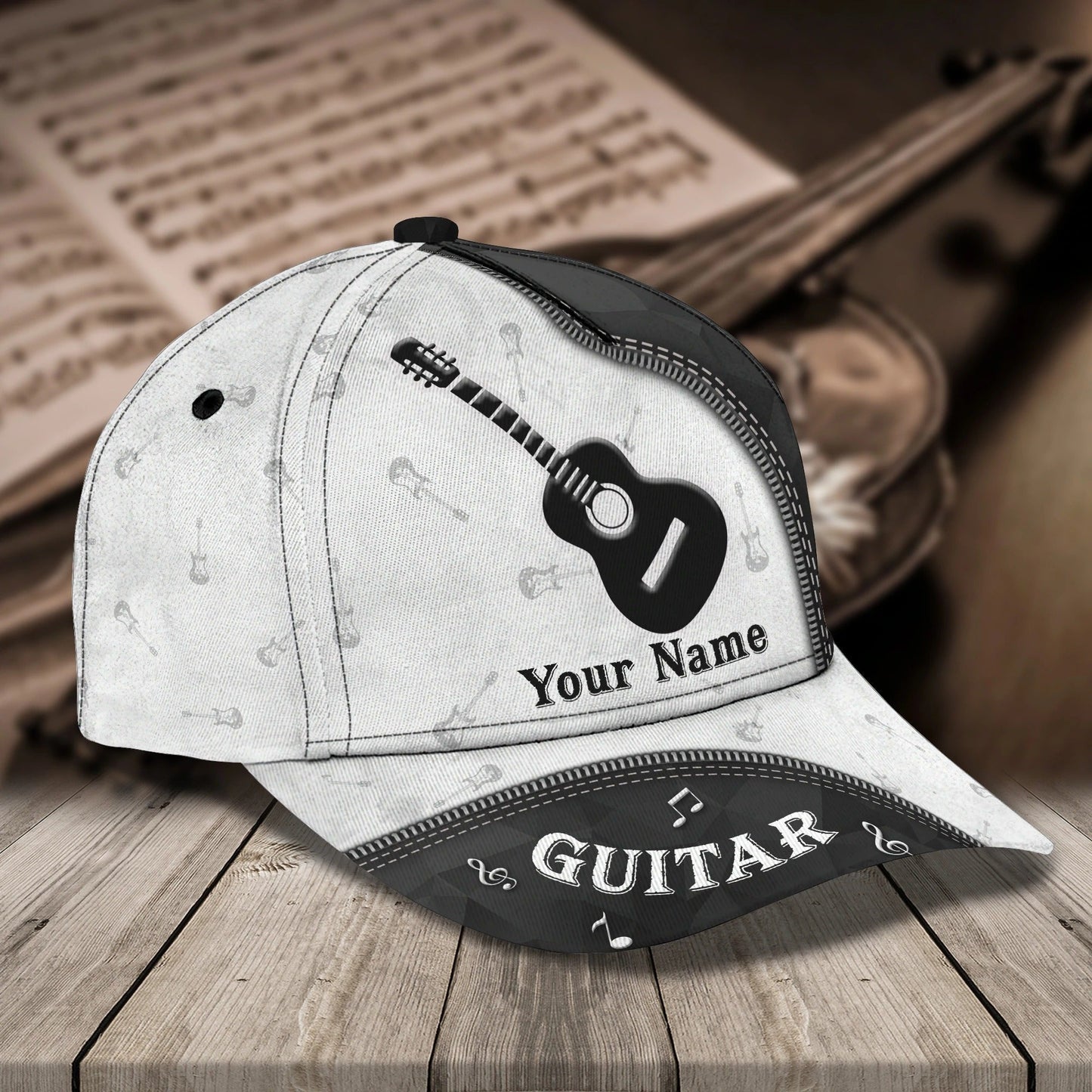 Custom Name Baseball Guitar Cap For Men And Woman, Musican 3D Cap, Guitarist Cap Hat For Summer CO0437