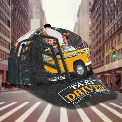 3D Classic Cap Taxi Driver 010 Personalized Name Cap Lasfour CA2036