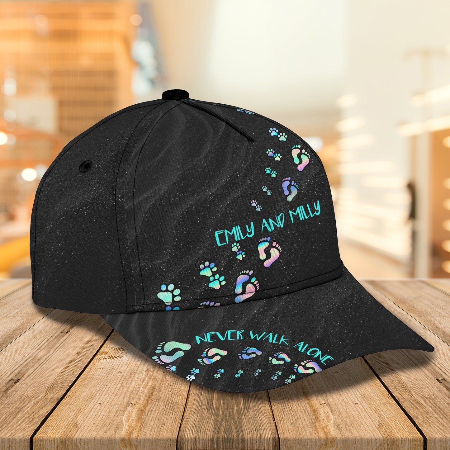 3D Classic Cap Never Walk Alone Personalized Name Cap Lasfour CA0652