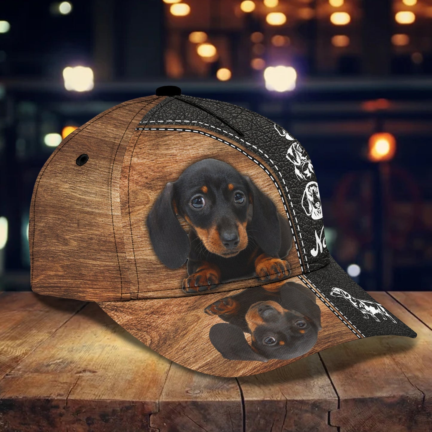 3D Classic Cap Dachshund Personalized Name Cap 007 Lasfour CA1882