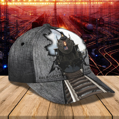 3D Classic Cap Railroader Personalized Name Cap01 Lasfour CA2187