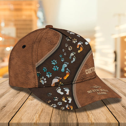 3D Classic Cap Customize Name Cap Never Walk Alone Paws CA0526