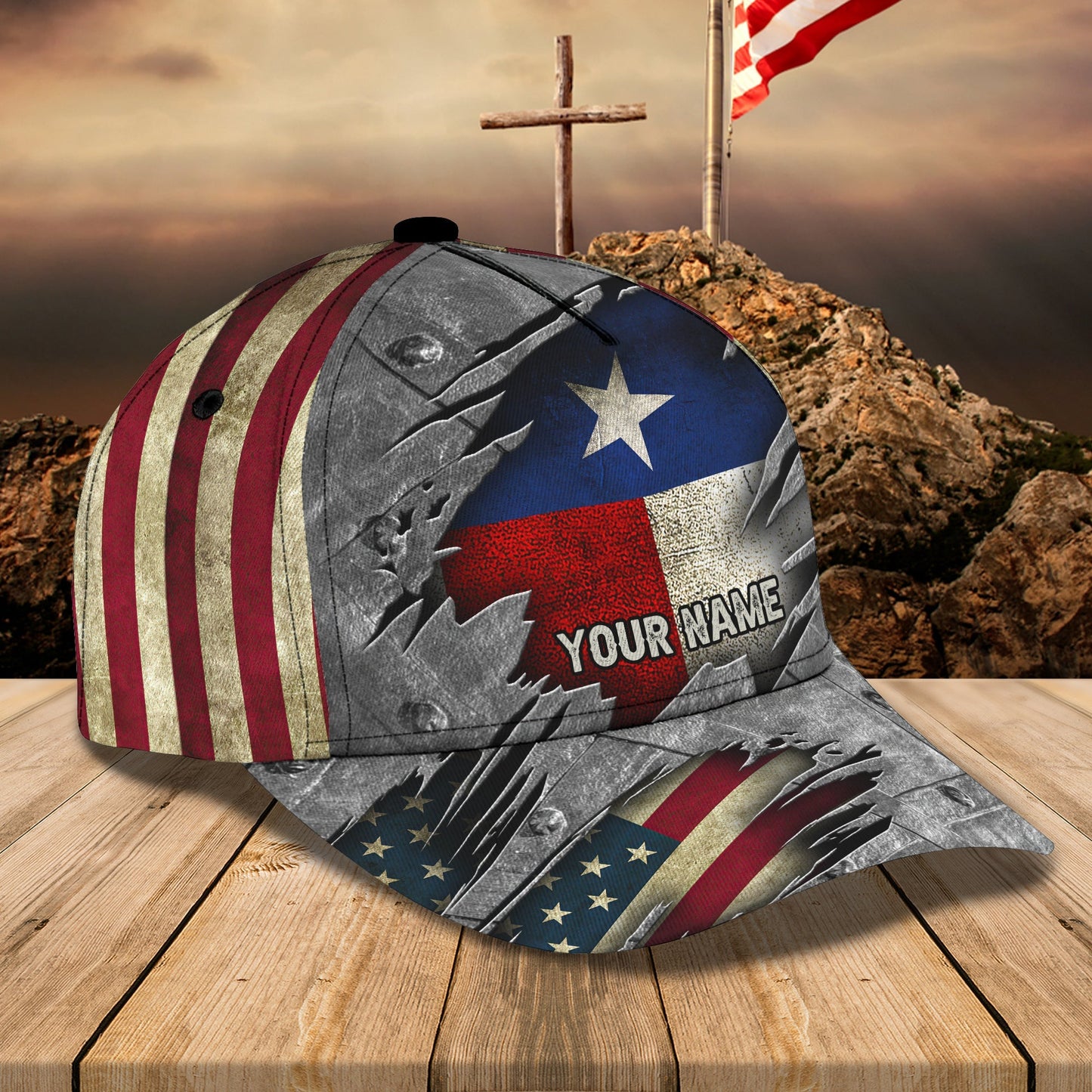 3D Classic Cap Texas State Personalized Name Cap Lasfour CA2190