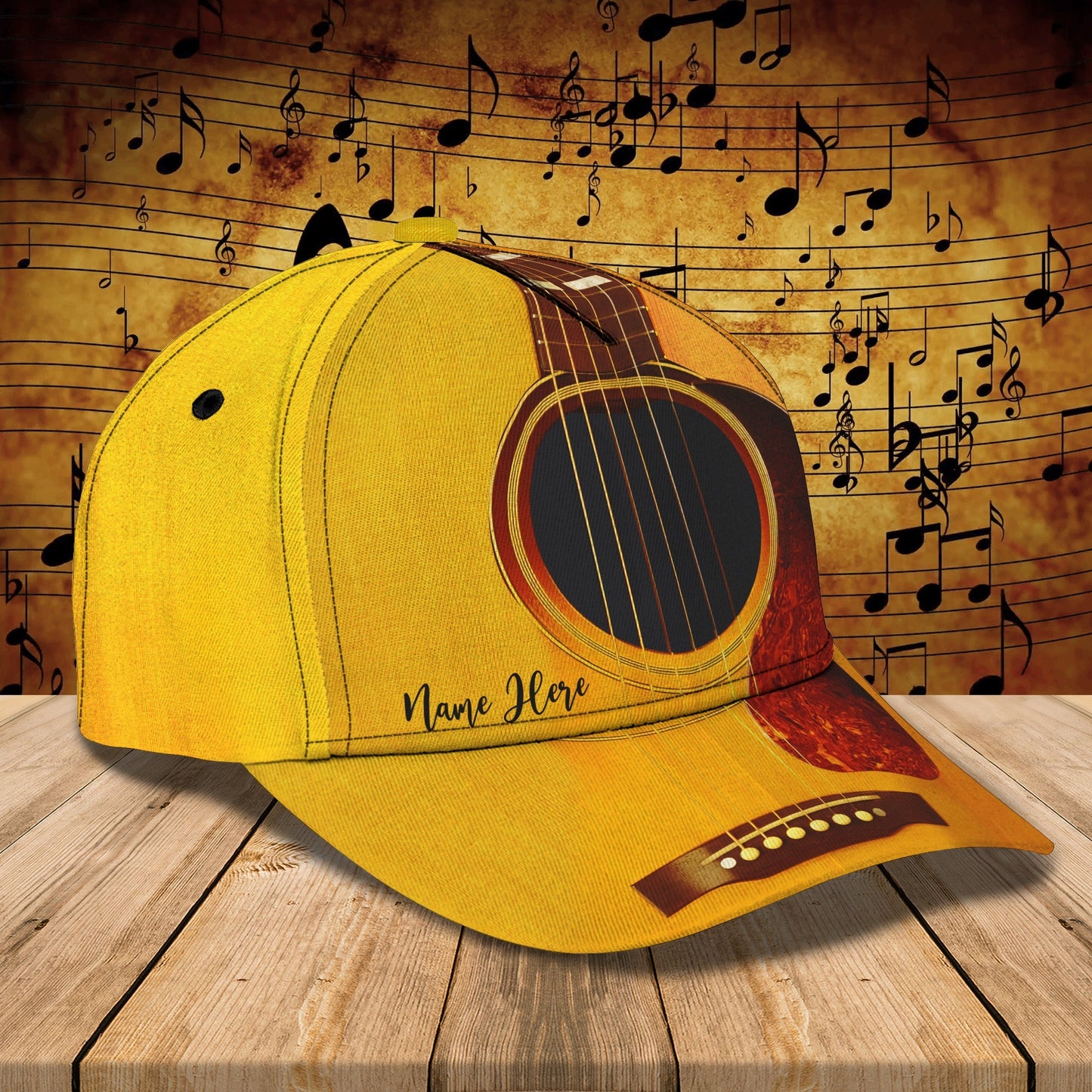3D Classic Cap Love Guitar Personalized Name Cap Lasfour CA0673