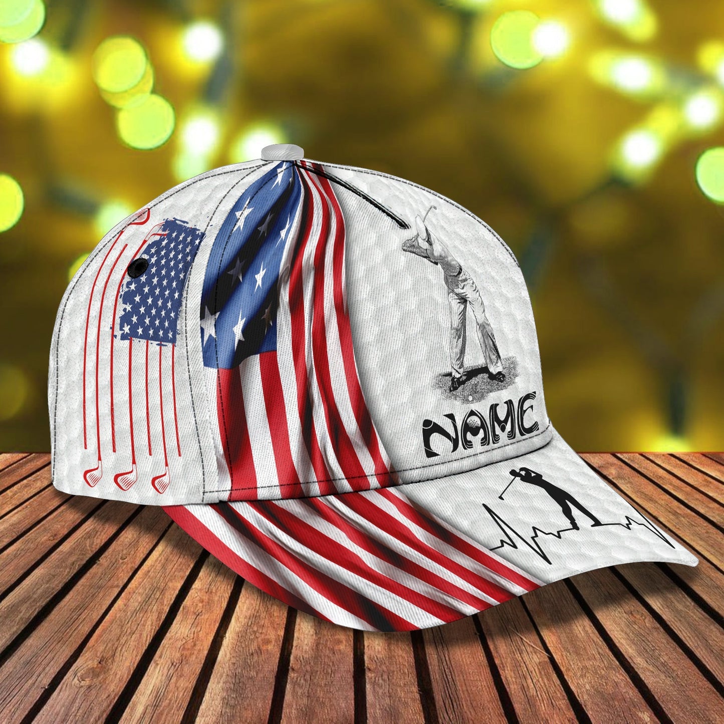 3D Classic Cap Golf Personalized Name Cap 1 Lasfour CA0540