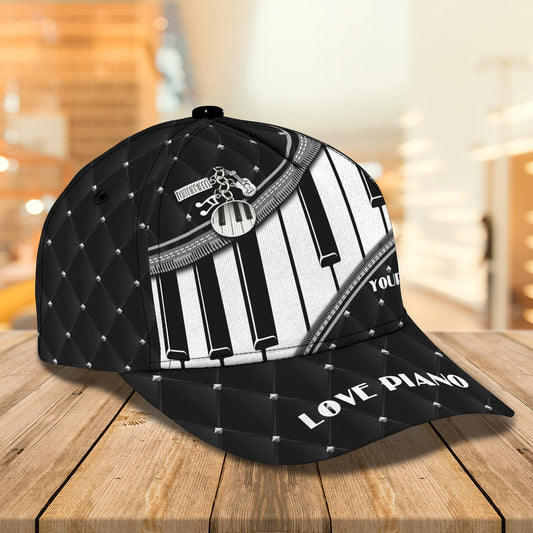 3D Classic Cap Love Piano Personalized Name Cap Lasfour CA1512