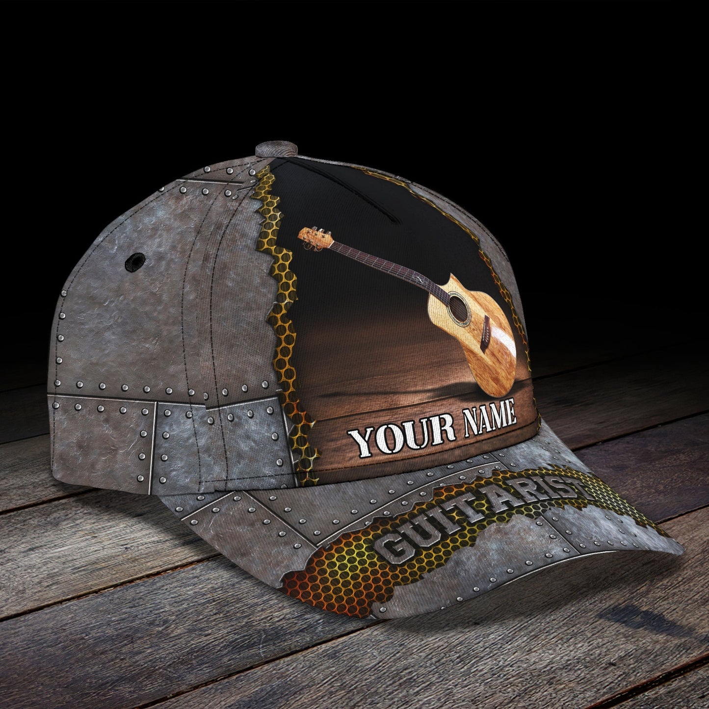 3D Classic Cap Love Guitar Personalized Name Cap Lasfour CA0770