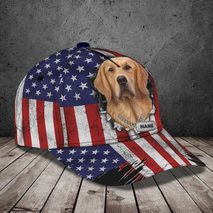 3D Classic Cap Golden Retriever Personalized Name Cap 12 Lasfour CA1397