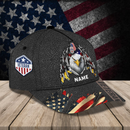 3D Classic Cap Veteran 3 Personalized Name Cap Lasfour CA0714